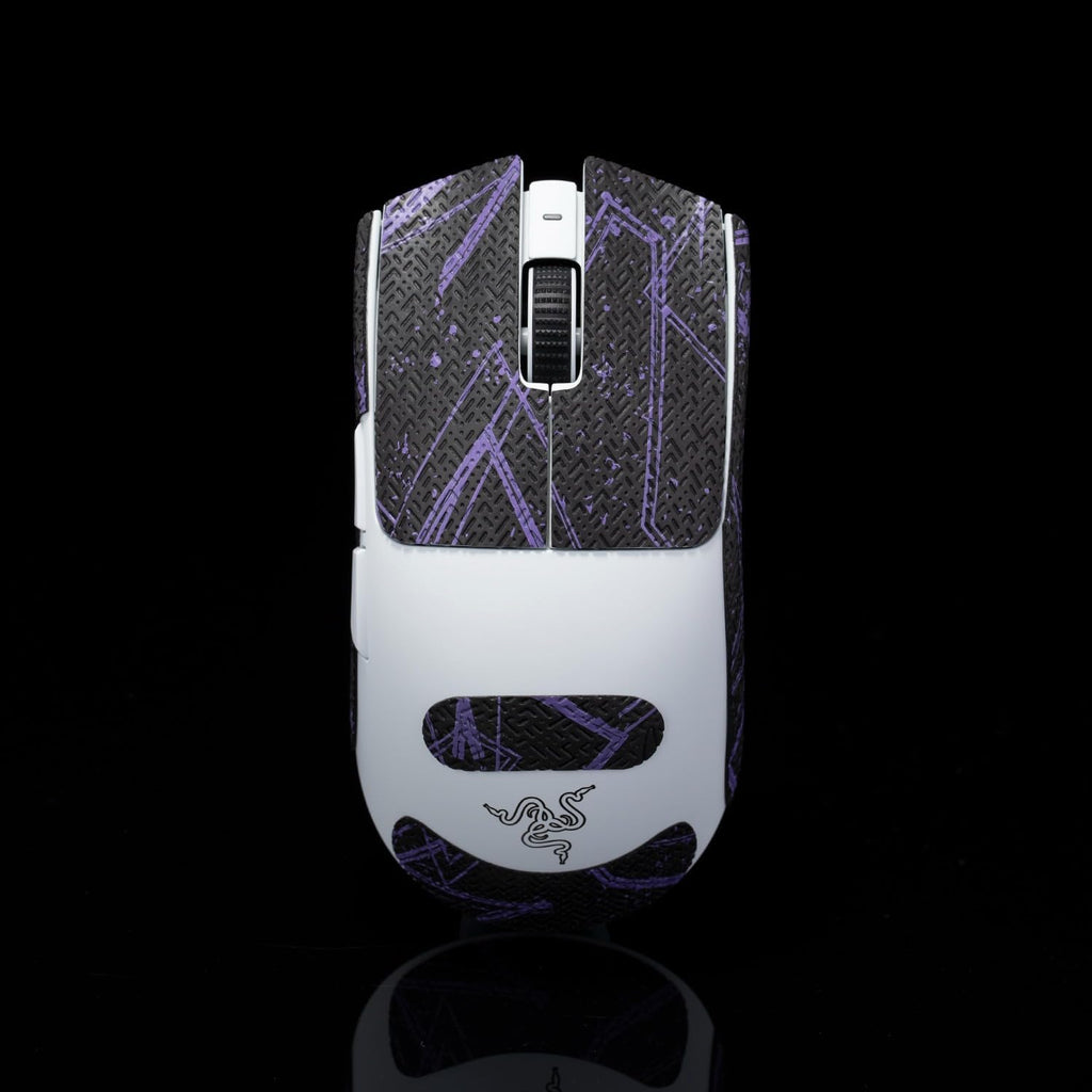 Grip Tape for Razer Viper V3 Pro - Anti-Slip,Enhanced Control, Sweat Resistance,Improves FPS Gaming Grip & Mouse Protection [Pre-Cut] Black Purple
