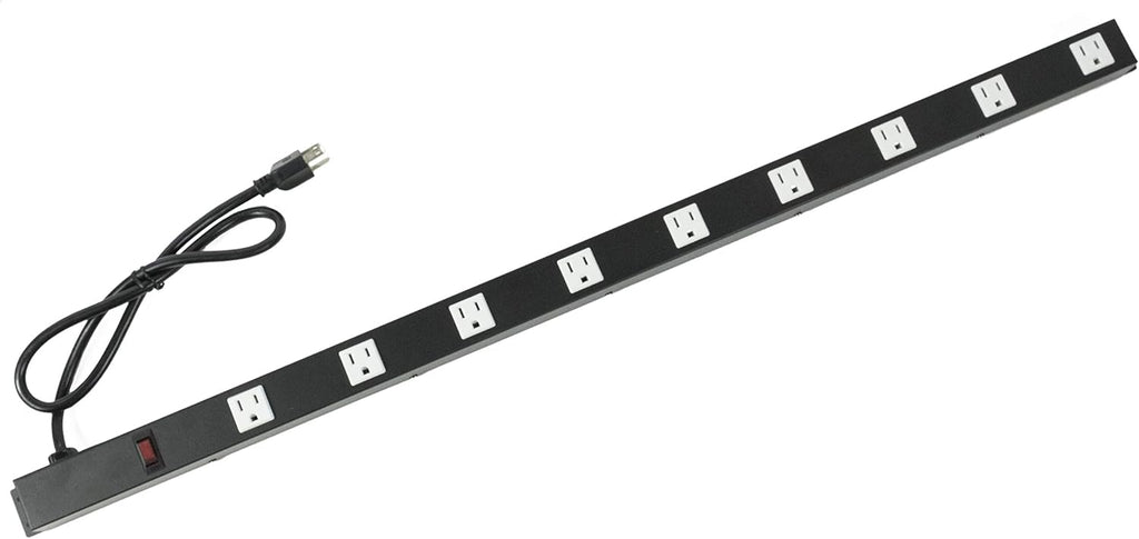 9 Outlets 3 Feet Power Cord 3 Feet Body Opentron OT3093 Heavy Duty Metal Surge Protector Power Strip with Mounting Parts - Free End Caps for Shipping Protection Only