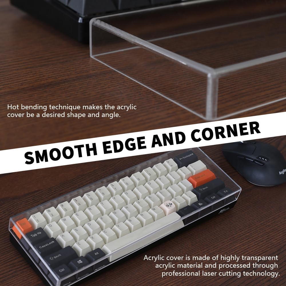 Acrylic Keyboard Dust Cover,60/61/64 Keys Transparent Mechanical Keyboard Protective Cover,Compatible with Computer Gaming Keyboards (11.5''x4.02''x0.87'')