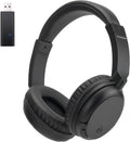 Wireless Bluetooth Headphone Over Ear, Bluetooth Transmitter for TV,PC,3.5mm Audio Device, Wired and Wireless Headset (Black)