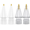 NIUTRENDZ 4 Pack Replacement Tips for Apple Pencil 2nd Generation and 1st Generation Fine Point Metal Tip, Wear-Resistant & Precise Control (1.95mm, White + Grey)