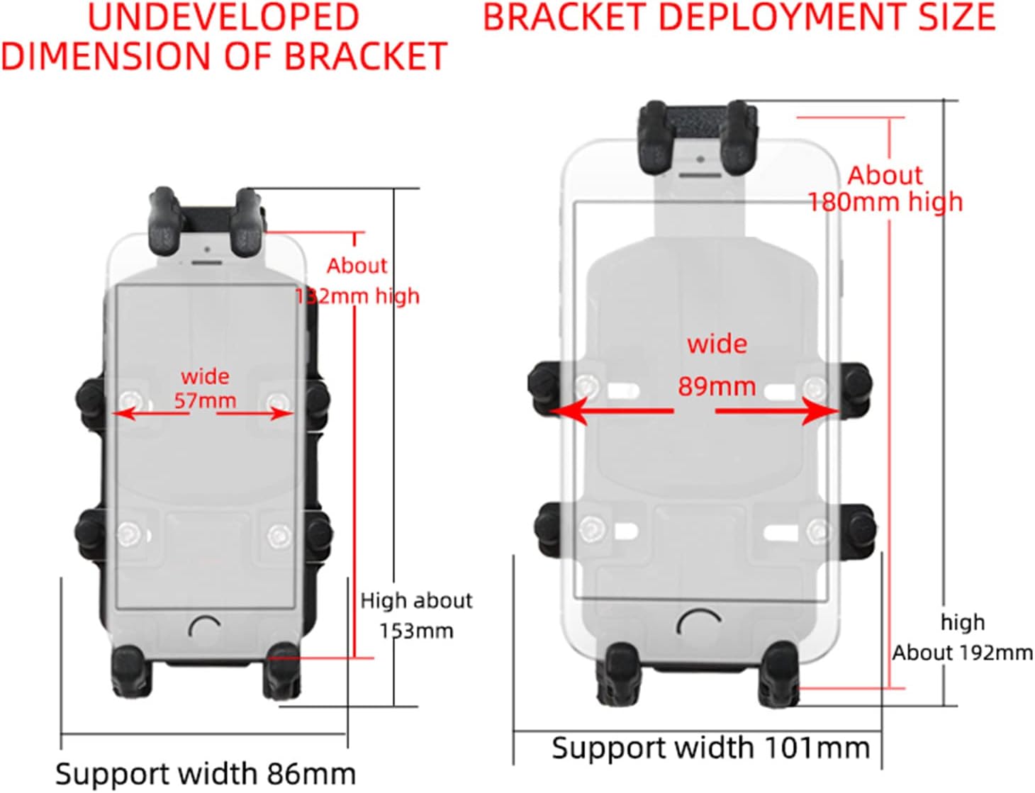 Mounts Phone Mount with Handlebar U-Bolt Base for Motorcycle, Bike, ATV/UTV