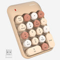 MOFII Wireless Number Pads - MilkTea Numeric Keypad 18 Keys USB 2.4G Round Keycap Colorful Extensions Keypads, Financial Accounting Portable Numpad 10 Key for Laptop/PC/Notebook/Surface Pro