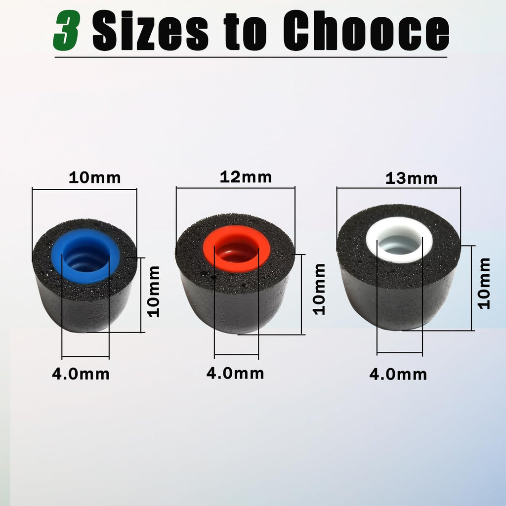 Memory Foam Earbuds Tips Replacement Fit 4.0mm-5.5mm Isolation Noise Replacement Foam Ear Tips for in-Ear Earphones with Storage Box