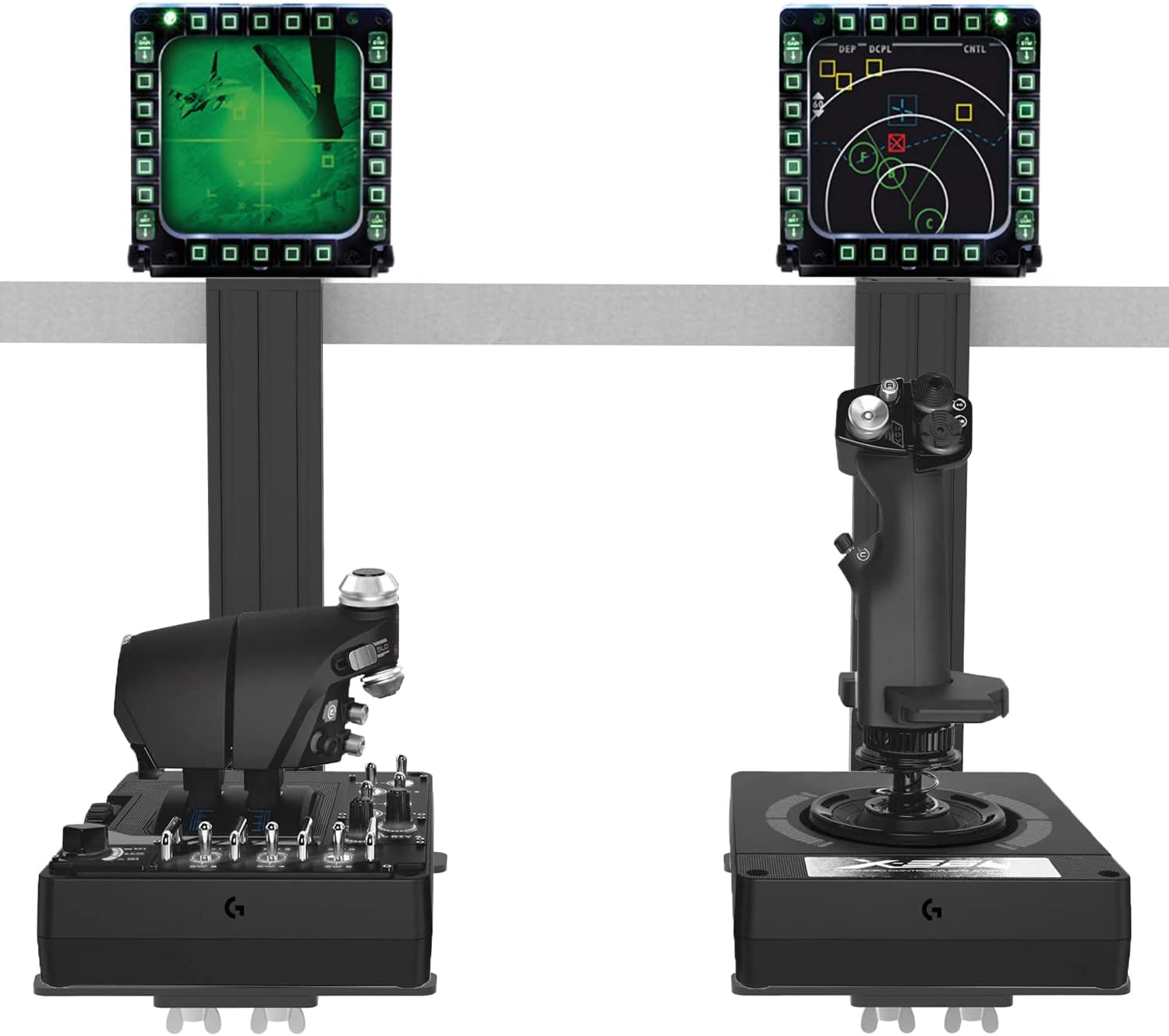 Hikig Desk Mount for Joystick and HOTAS - Compatible With Logitech X52/X52 Pro/X56/X56 Rhino, Thrustmaster T. Flight/T.16000M FCS/TCA Officer Pack Airbus Edition, VKB - 2 Pack