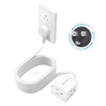 TROND Flat Extension Cord 15ft with 360° Rotating Plug, Low Profile Small Power Strip, 3 Prong Grounded Outlets Cube, 13A, SPT 16/3 AWG Cable, for Indoor Home Office Kitchen Cruise Essentials, White