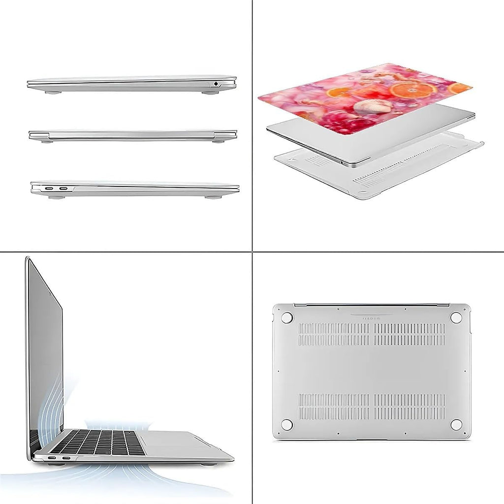 Compatible with MacBook Air 13.3 13.6 Inch Case 2022 2021 2020 2019 Plastic Hard Shell Case Cover,13.6 Air (A2681) M2 2022, Pink Floral with Sea Shells