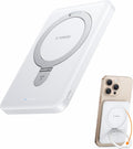 TORRAS 0.45" Slim Magnetic Portable Charger Power Bank for iPhone 5000 mAh 22.5W PD Fast Charging Wireless Battery Pack O Stand Compatible with Magsafe, i Phone 16 Pro Max, Pro,15,14,13,12, White