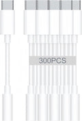 USB-C to 3.5mm Audio Headphone Adapter - HiFi 300 Pack Compatible with Apple iPhone 16 15 Samsung Galaxy S25 S24 S23 S22 Plus Pro Max Ultra Pixel iPad - Type C to Aux Cord Jack Dongle Adapter