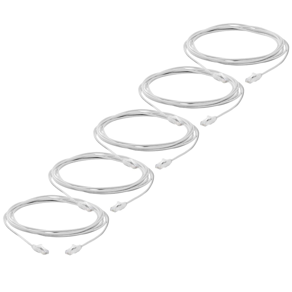 TRUECABLE Cat6 Component Rated Patch Cable, Unshielded (U/UTP), 14ft, White, 28AWG Solid Copper, Snagless 10G High-Speed Ethernet Cable, PoE++ 4PPoE 100W, UL Listed, RoHS-3, 5 Pack