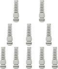 LeMotech 10Pcs NPT 1/4" IP68 Waterproof Cable Gland Flex Spiral Strain Relief Grey Nylon Joint with Gaskets for 4-8mm Wire Thread
