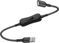 Itramax USB On Off Switch Cable for Carplay 1FT,Inline USB Power Switch USBA Male to Female Extension Cord with Switch Upgraded Toggle Cable for PC,TV,Car,LED Strip,Desk Lamp,Fan,Light