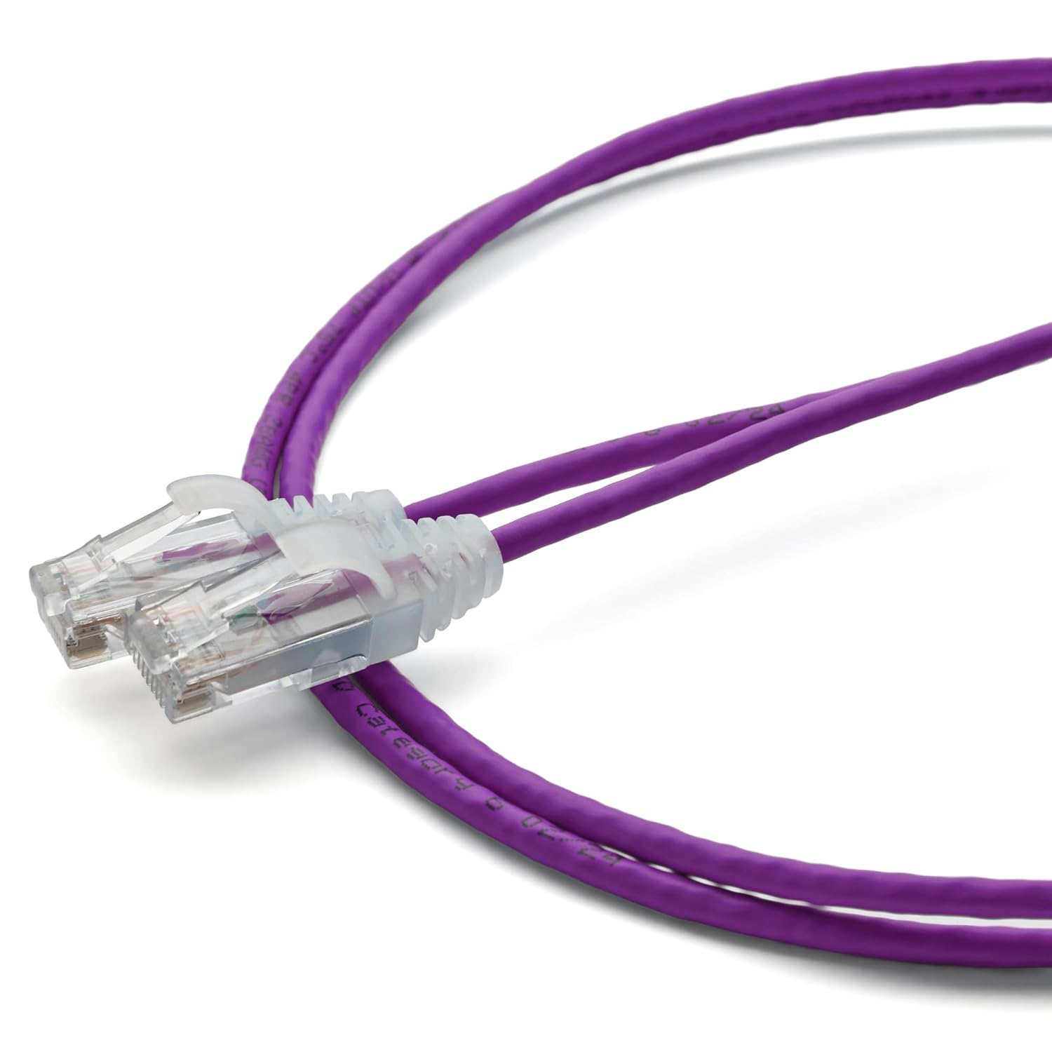 TRUECABLE Cat6 Component Rated Patch Cable, Unshielded (U/UTP), 2ft, Purple, 28AWG Solid Copper, Snagless 10G High-Speed Ethernet Cable, PoE++ 4PPoE 100W, UL Listed, RoHS-3, 1 Pack