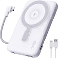 2025 Latest Magnetic Wireless Power Bank, 12800mAh Portable Charger with Built in Cable and Strap, LED Display Magnetic Battery Pack Travel Essential for iPhone 16/15/14/13/12/Pro/Mini/Pro Max Andriod