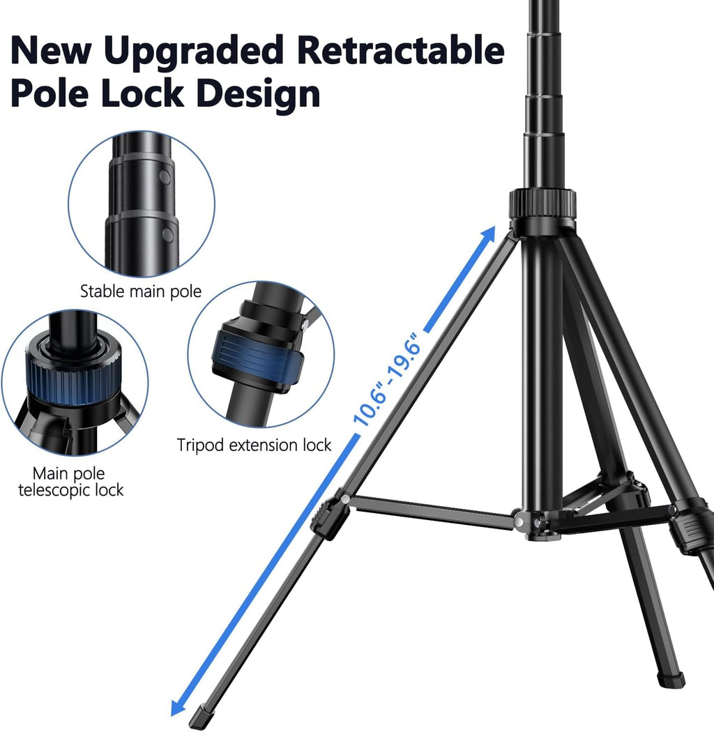 70.9" Auto Face Tracking Tripod 360° Rotation with Lights, Motion Sensor Phone Tripod Stand Selfie Stick with Remote, Face Body Gesture Control Phone Camera Holder for Vlog/Live Stream/Video Recording