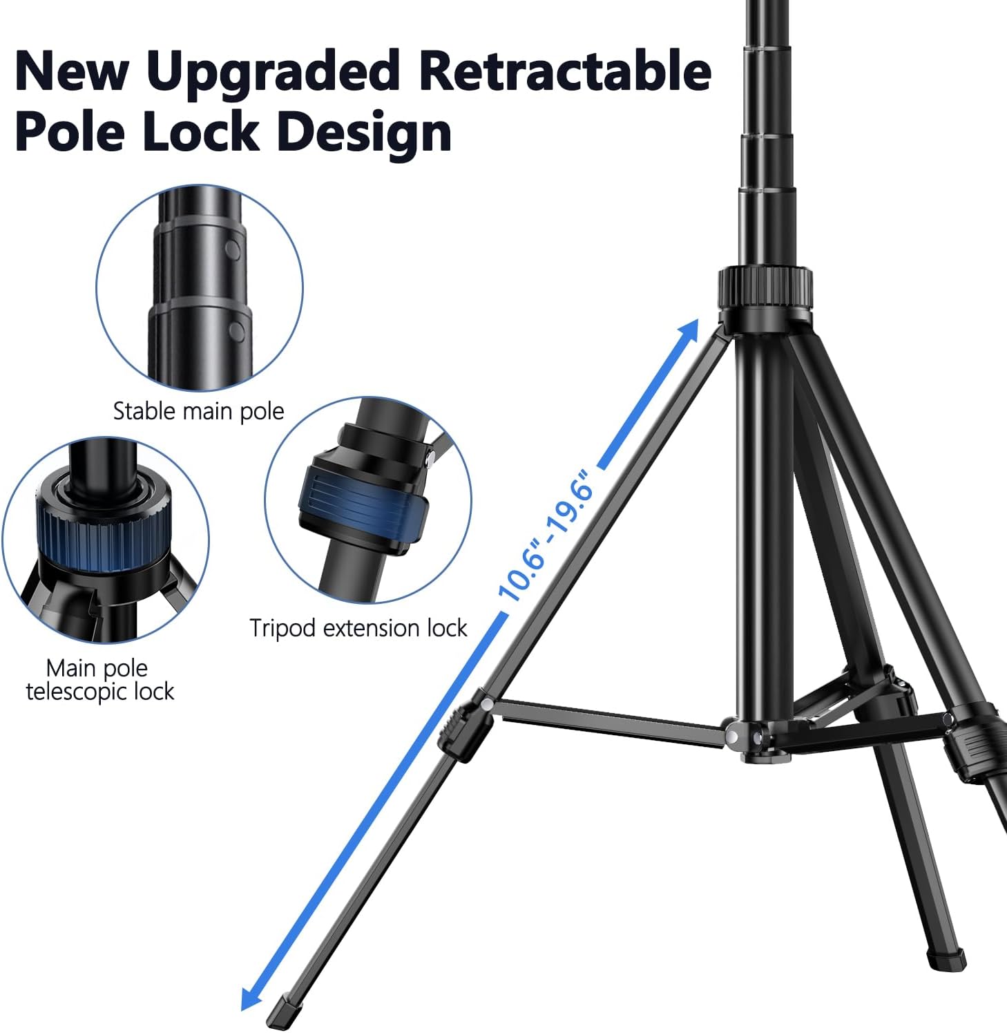 70.9" Auto Face Tracking Tripod 360° Rotation with Lights, Motion Sensor Phone Tripod Stand Selfie Stick with Remote, Face Body Gesture Control Phone Camera Holder for Vlog/Live Stream/Video Recording