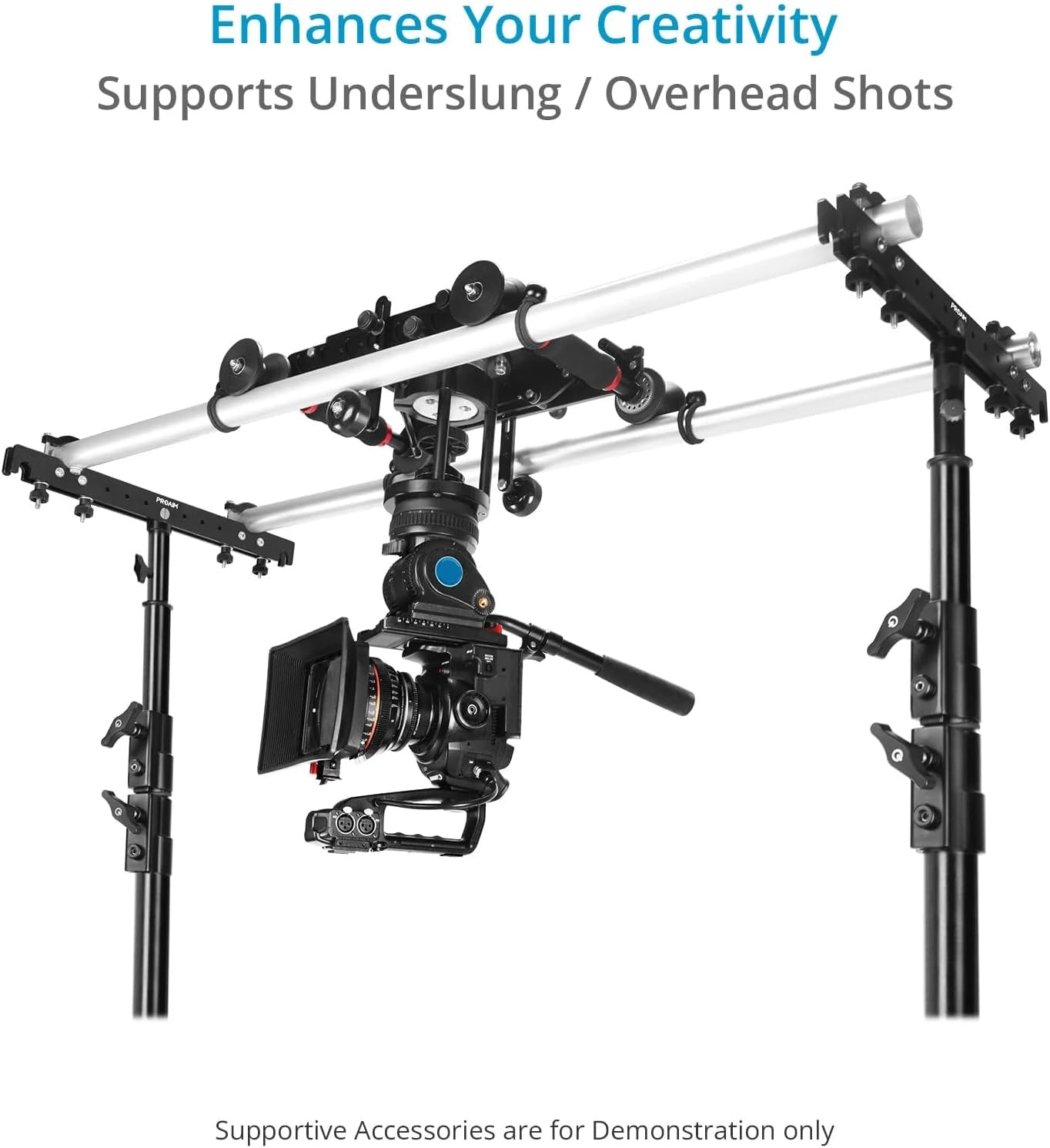 Proaim Fusion Video/Film Camera Dolly Slider with Track Ends. Runs on Tracks & Flat Surfaces. Payload up to 45.3kg /100lb. (DL-FUSN-01)