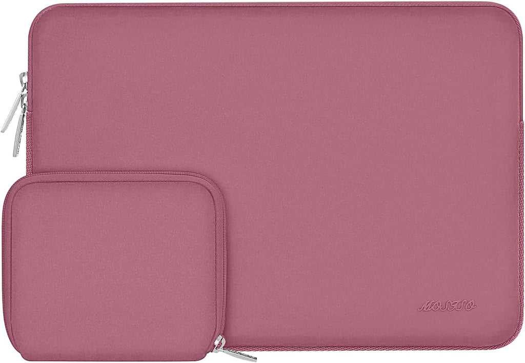 MOSISO Laptop Case 15 inch, 15 inch Laptop Sleeve Bag Compatible with MacBook Air 15 M4 A3241 M3 A3114 M2 A2941 2025 2024 2023, Dell XPS 15, Neoprene Computer Sleeve Bag with Small Case, Dusty Rose