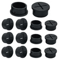 Desk Grommet, 3/4 in 20 mm Silicone Rubber Grommets, Black Desk Hole Cover for Cables, Flexible Wall Cord Pass Through Grommet for Office Table Computer Home Furniture Wire Organizer-15 Pcs