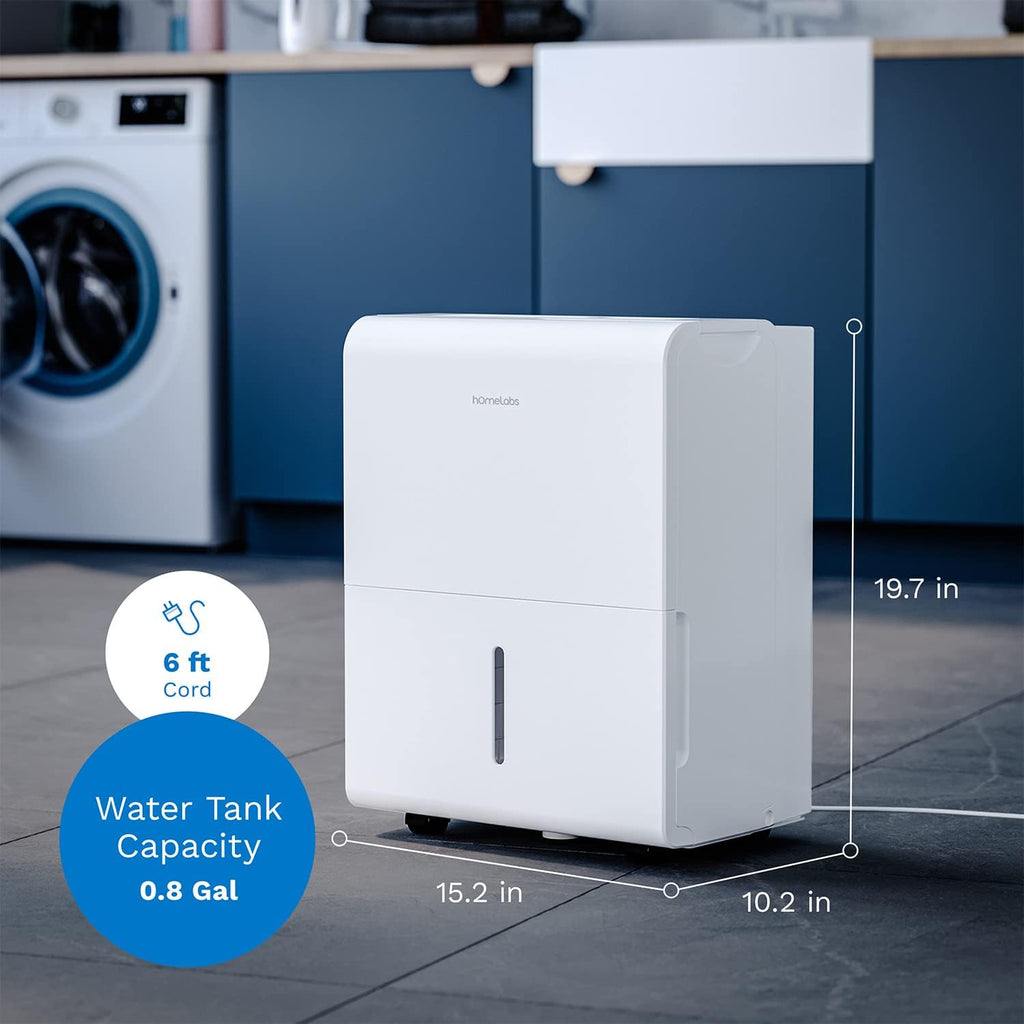 hOmeLabs 1,500 Sq. Ft White Dehumidifier for Medium to Large Rooms and Basements