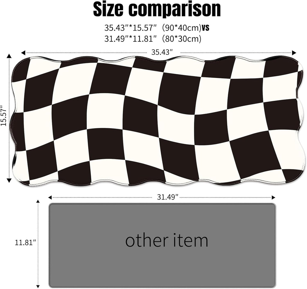 Galdas Gaming Mouse Pad XXL XL Large Long Extended Big Mousepad Non-Slip Rubber Keyboard Mouse Pad with Stitched Edges for Laptop Home Office (35.43x15.75x0.08 Inch)
