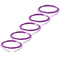 TRUECABLE Cat6 Component Rated Patch Cable, Unshielded (U/UTP), 14ft, Purple, 28AWG Solid Copper, Snagless 10G High-Speed Ethernet Cable, PoE++ 4PPoE 100W, UL Listed, RoHS-3, 5 Pack