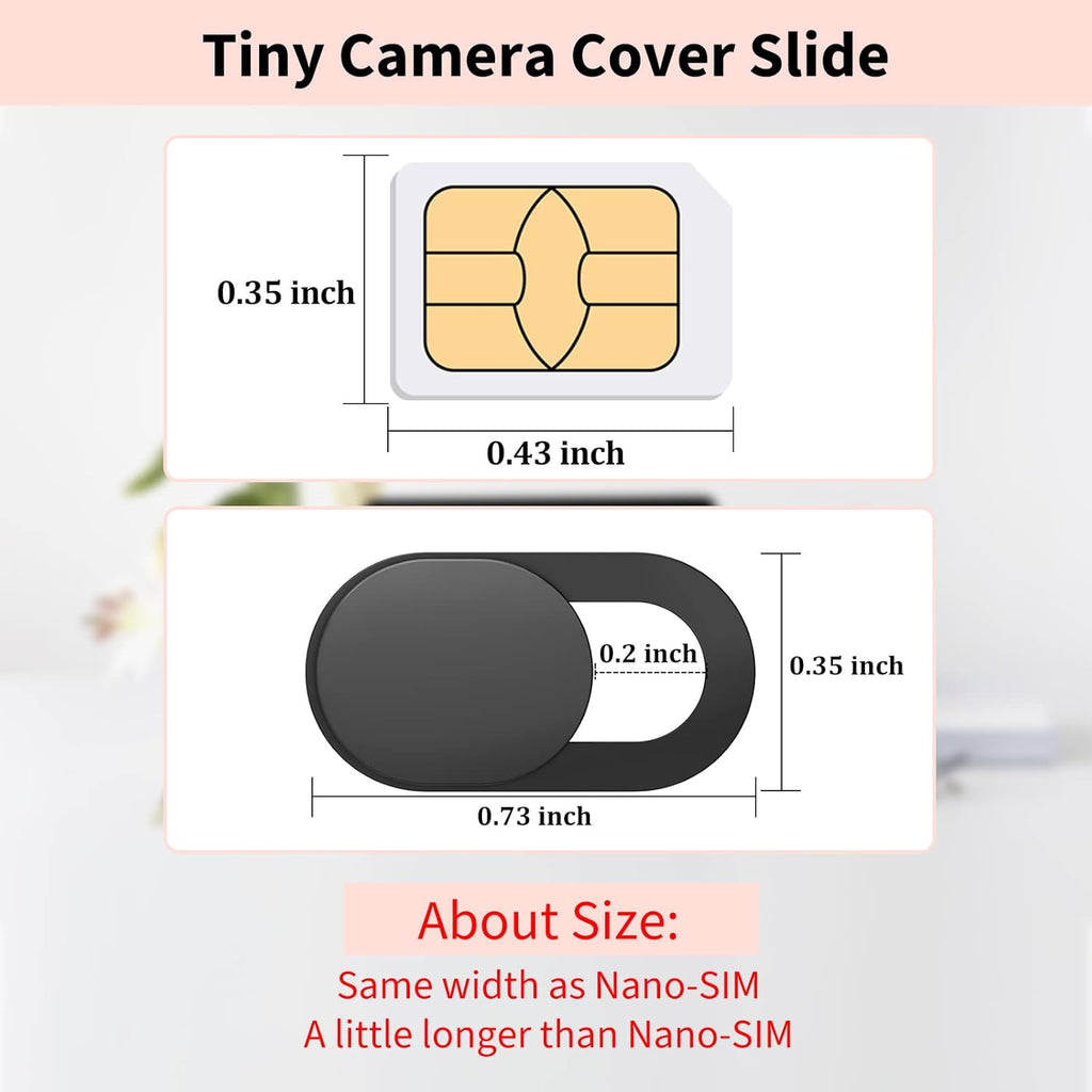 Webcam Cover (3 Pack), 0.03 inch Ultra Thin Laptop Camera Cover Slide for iPhone iPad MacBook Pro Computer iMac Cell Phone PC Accessories Camera Blocker Slider, Great for Privacy - Black
