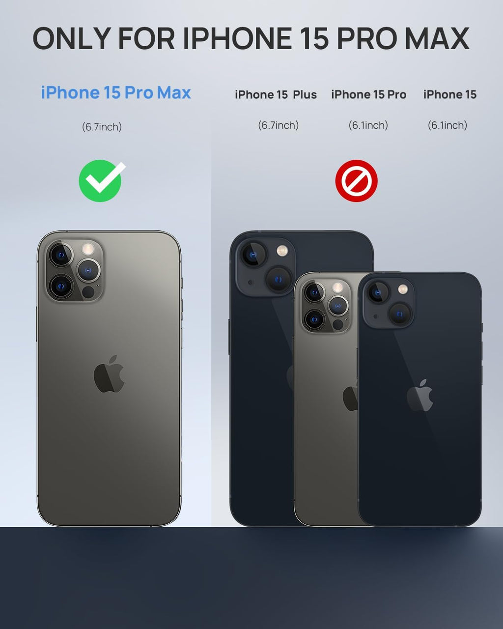 Lanhiem Magnetic for iPhone 15 Pro Max Case, IP68 Waterproof Dustproof Case, [Compatible with Magsafe] [Built-in Screen Protector] Full Body Heavy Duty Rugged Phone Cover 6.7 inch, Blue/Clear