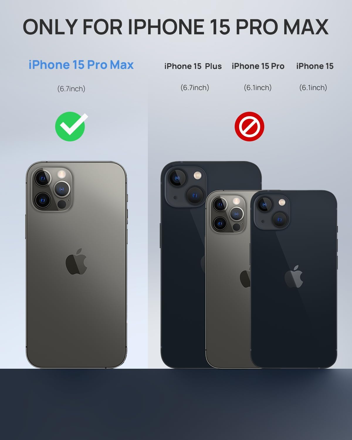 Lanhiem Magnetic for iPhone 15 Pro Max Case, IP68 Waterproof Dustproof Case, [Compatible with Magsafe] [Built-in Screen Protector] Full Body Heavy Duty Rugged Phone Cover 6.7 inch, Blue/Clear