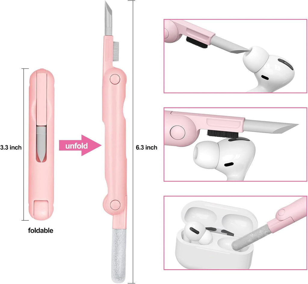 7-in-1 Electronic Cleaner Kit,Keyboard Cleaner,Laptop Cleaner Kit for Monitor, Cell Phone, Headset, Lego, Laptop Camera Lens (Pink)