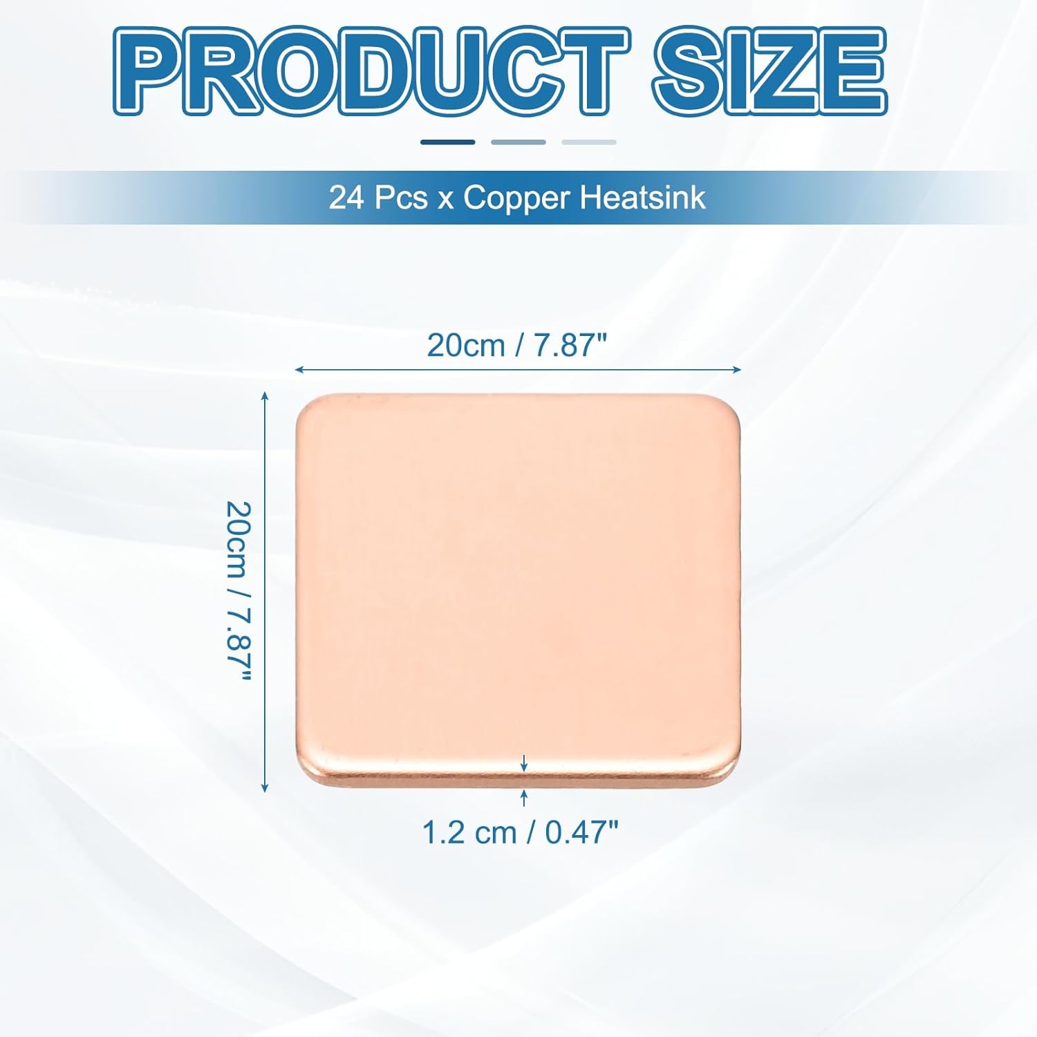 PATIKIL Copper Heatsink Pad Shims, 24 Pcs 20x20x1.2mm Copper Pad Shim IC Chipset GPU CPU Thermal Heatsink for Cooling Laptop Desktop Computer