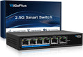 6 Ports 10Gb Unmanaged Ethernet Switch with 4*2.5G Base-T Ports, 2*10G RJ45 Ports. 60Gbps Switching Capacity, GiGaPlus 10Gbps Network Switch for 2.5G/10Gbps NAS/PC, WiFi6 Router, Wireless AP