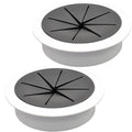 Desk Grommet 2-3/8" (60 mm), Desk Hole Cover for Cables White and Black, Cable Grommet ABS Plastic, Desk Hole Grommet for Office and Home Table Cable, Flexible Cable Cord Organizer-2 Pcs