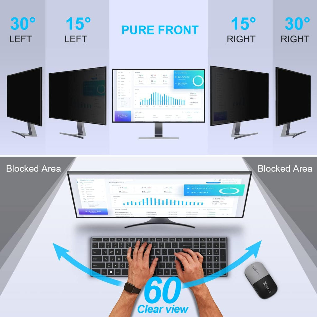 [2-Pack] 27 Inch Privacy Screen for Monitor Computer Screen Privacy Filter for 16:9 Widescreen Monitor Desktop PC Monitor Privacy Film Monitor Privacy Shield and Anti-Glare Protector