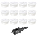 1" White Desk Grommet, JTemgle Flexible Cable Grommet with Bi-Metal Hole Saw Cross Rubber Cable Hole Cover Wire Organizer Caps Desktop Cord Management for Home Office TV Stands Tabletops, 13 Pieces