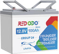 Redodo 12.8V 100Ah Group 24 Battery, 1280Wh Deep Cycle LiFePO4 Battery with 100A BMS, 4000+ Cycles Lithium Rechargable Battery for All RVs, Van, Camper, Solar Power Storage, Off-Grid