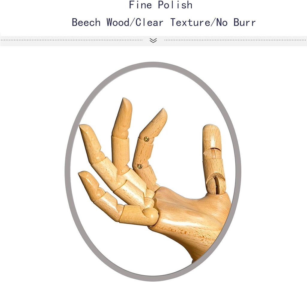 Mannequin,Mannequin Hand,Hand Model,Hand Mannequin for Nails,Drawing Mannequin,Wooden Hand,Wooden Mannequin,Wood Hand,Hand Model for Drawing,Female Hand of Right.