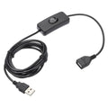 MECCANIXITY USB Extension Cable with ON/Off Toggle Switch 2m USB Male to Female Extension Cord for Desk Lamp Fan LED Light Strip Black Pack of 1