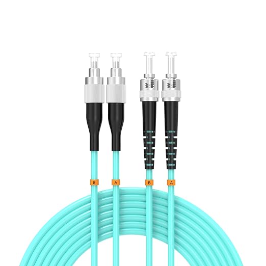 OM3 FC/UPC to ST/UPC Fiber Patch Cable 15Meters 49ft 10BG Multimode Duplex by Buacoz