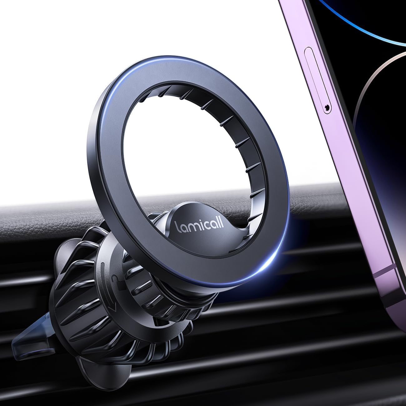 Lamicall for MagSafe Car Mount - [20 Super Magnets] Magnetic Car Phone Mount, Air Vent Phone Holder Car, Hands Free Cell Phone Holder Clip Car Accessories fit iPhone 16 15 14 13 Pro Plus Max