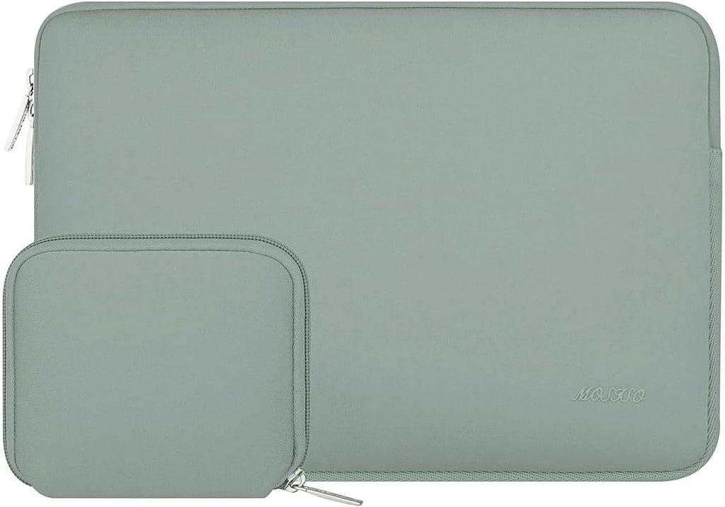 MOSISO Laptop Case 15 inch, 15 inch Laptop Sleeve Bag Compatible with MacBook Air 15 M4 A3241 M3 A3114 M2 A2941 2025 2024 2023, Dell XPS 15, Neoprene Computer Sleeve Bag with Small Case, Antique Green