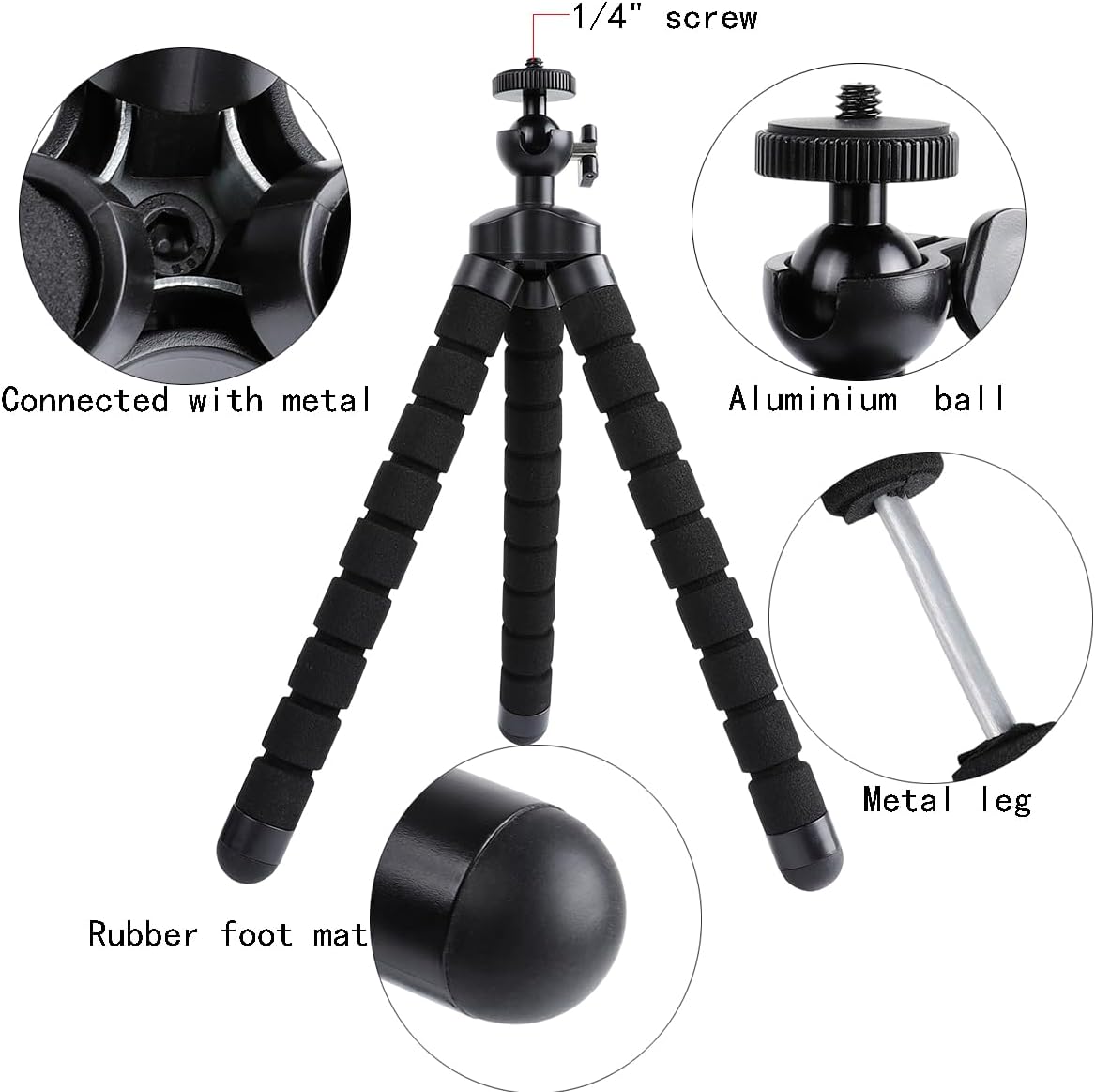 Magnetic Flexible Tripod for iPhone, Mini Bendable Tripod Stand with Wireless Remote for Magsafe, Compatible with iPhone 16 15 Plus Pro Max 14 13 12 Series