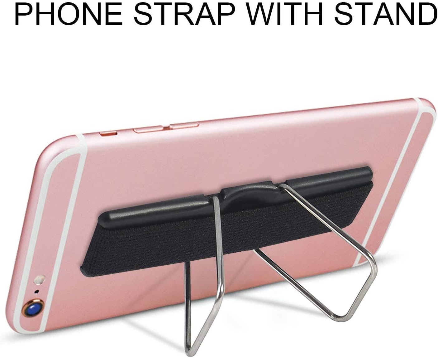 Phone Grip, 5 Pcs Phone Strap Holder for Hand Phone Loop Finger Holder Suitable for iPhone Samsung and Most Smartphones(Black, Silver,Rose Gold,Gold,Blue 5PCS)