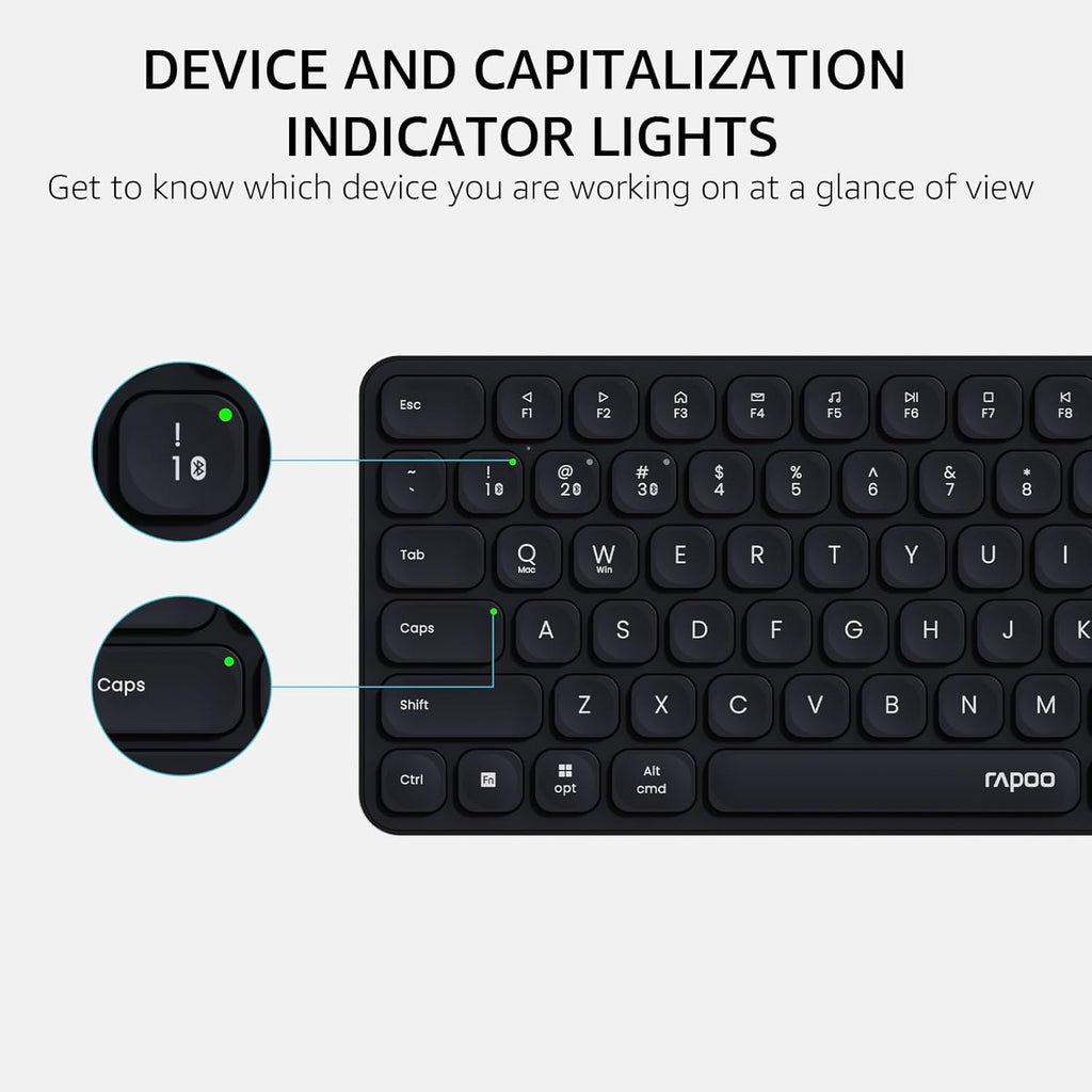 Rapoo 9360M Wireless Keyboard and Mouse Combo, Blade-Series E9310M 99-Key Ultra-Thin Keyboard and M300G Silent Mouse, Support 4 Devices, Quiet, Compact, Battery Powered, for Windows/Mac/Linux/Chrome