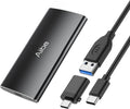 Aiibe External SSD 250GB External Hard Drive USB C Portable SSD, Up to 500MB/s, USB 3.1, External Solid State Drive 250GB for Laptop, Mac, PS4 (Black)