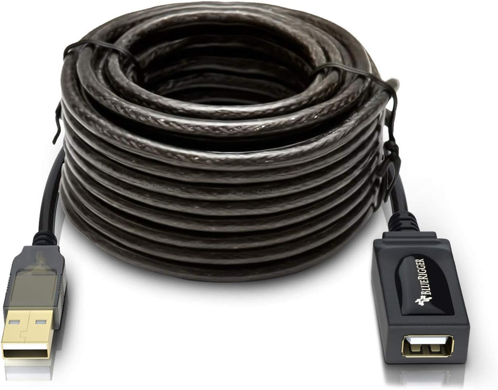 BlueRigger USB Extension Cable (32FT/10M, Long Active USB2.0 Extender, Male to Female Repeater, Data Transfer Cord)- for Game Consoles, Printer, Camera, Keyboard, Hard Drives
