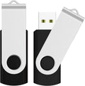 JUANWE 128GB Flash Drive 2 PCS, 2.0 Thumb Drive USB Drives Pendrive for File Storage Data Transfer, High Capacity Zip Drive Portable USB Storage Flashdrives 360° Swivel Cap, Jump Drive 128G×2 Black