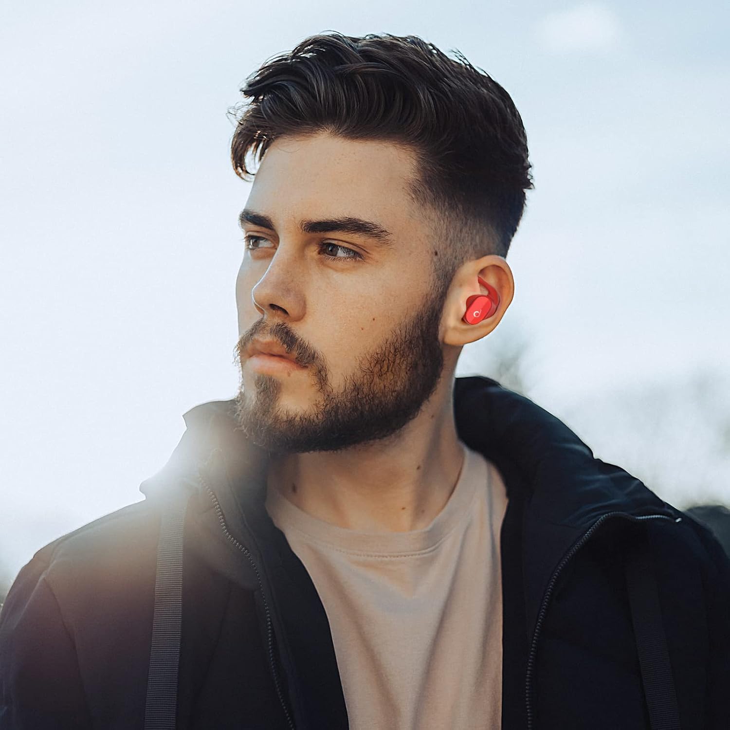 AhaStyle 3 Pairs Beats Studio Buds Ear Hooks Anti-Slip Ear Covers Silicone Accessories【Not Fit in The Charging Case】 Compatiable with New Beats Studio Buds 2021 (Red)
