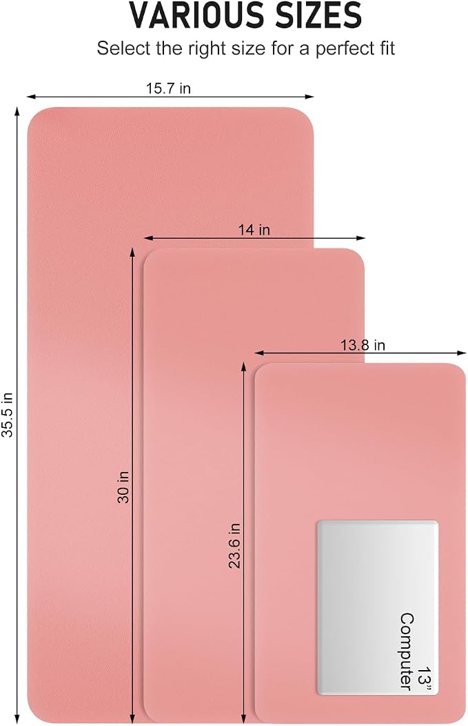 Desk Pad, 23.6" x 13.8" PU Leather Non-Slip Desk Mat Large Mouse Pad - Image 6