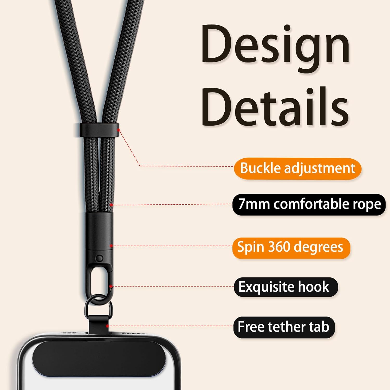 Wrist Lanyard, Phone Camera Wrist Strap for Camera iPhone Case Camera, Anti Theft Strap Lanyard with 360° Rotating Hook, Phone Wristlet Charm for Travel